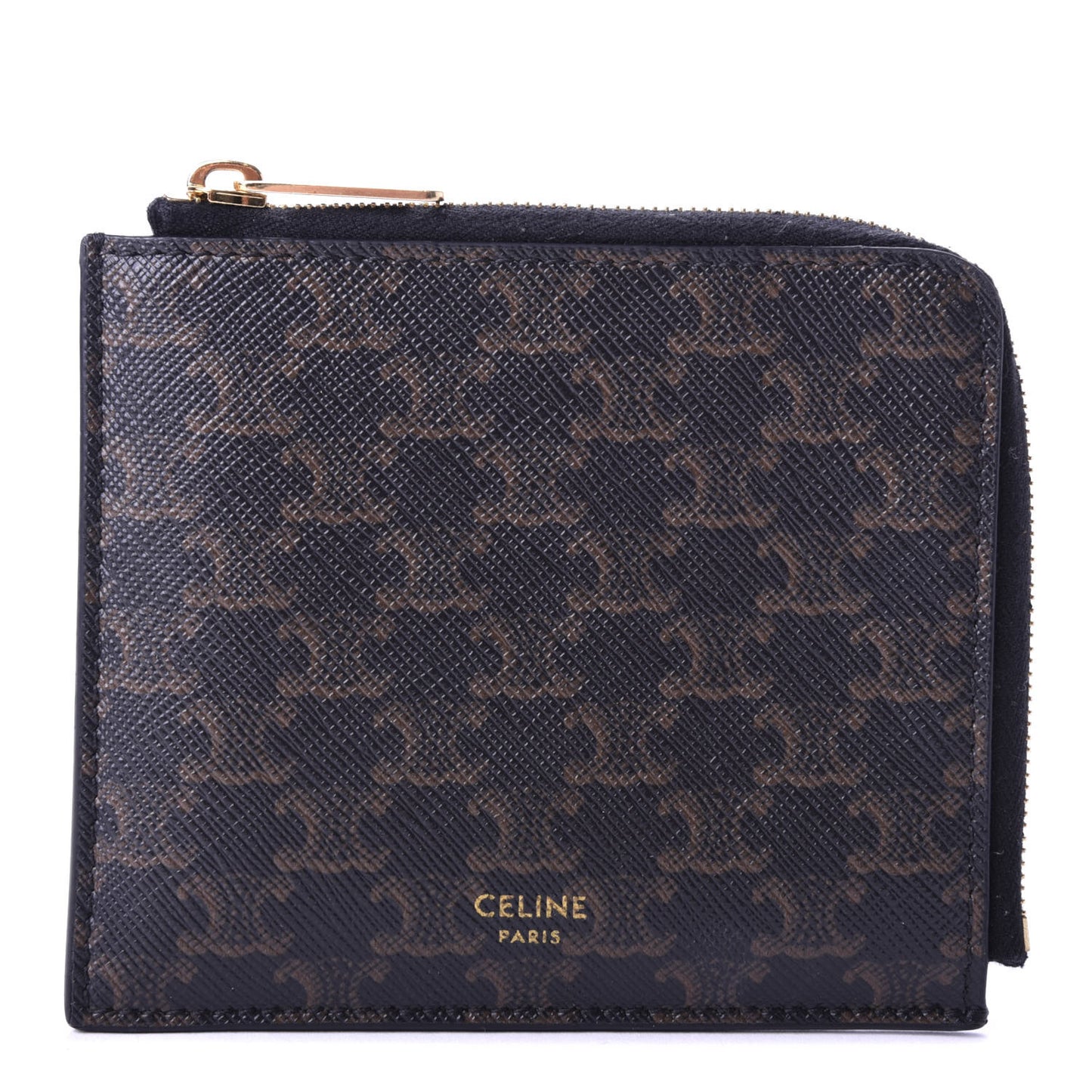 Triomphe Canvas Zipped Coin Purse Black