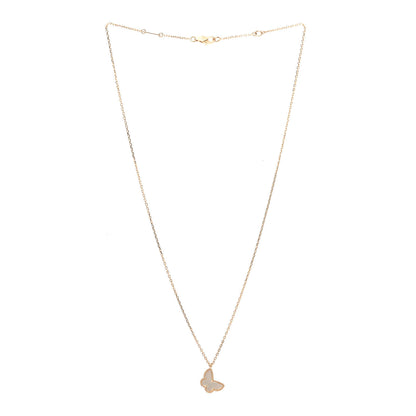 Van Cleef & Arpels 18K Yellow Gold Mother of Pearl Sweet Alhambra Butterfly Pendant Necklace 3 of 5