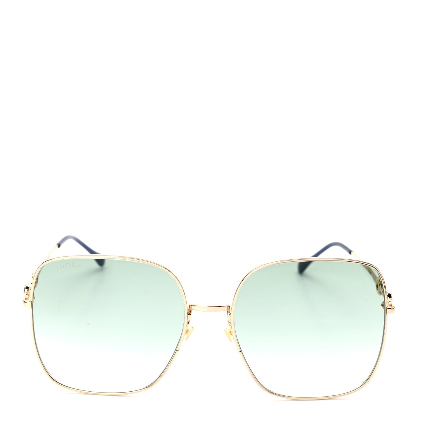 Metal Horsebit Square Frame Sunglasses GG0879S Grey