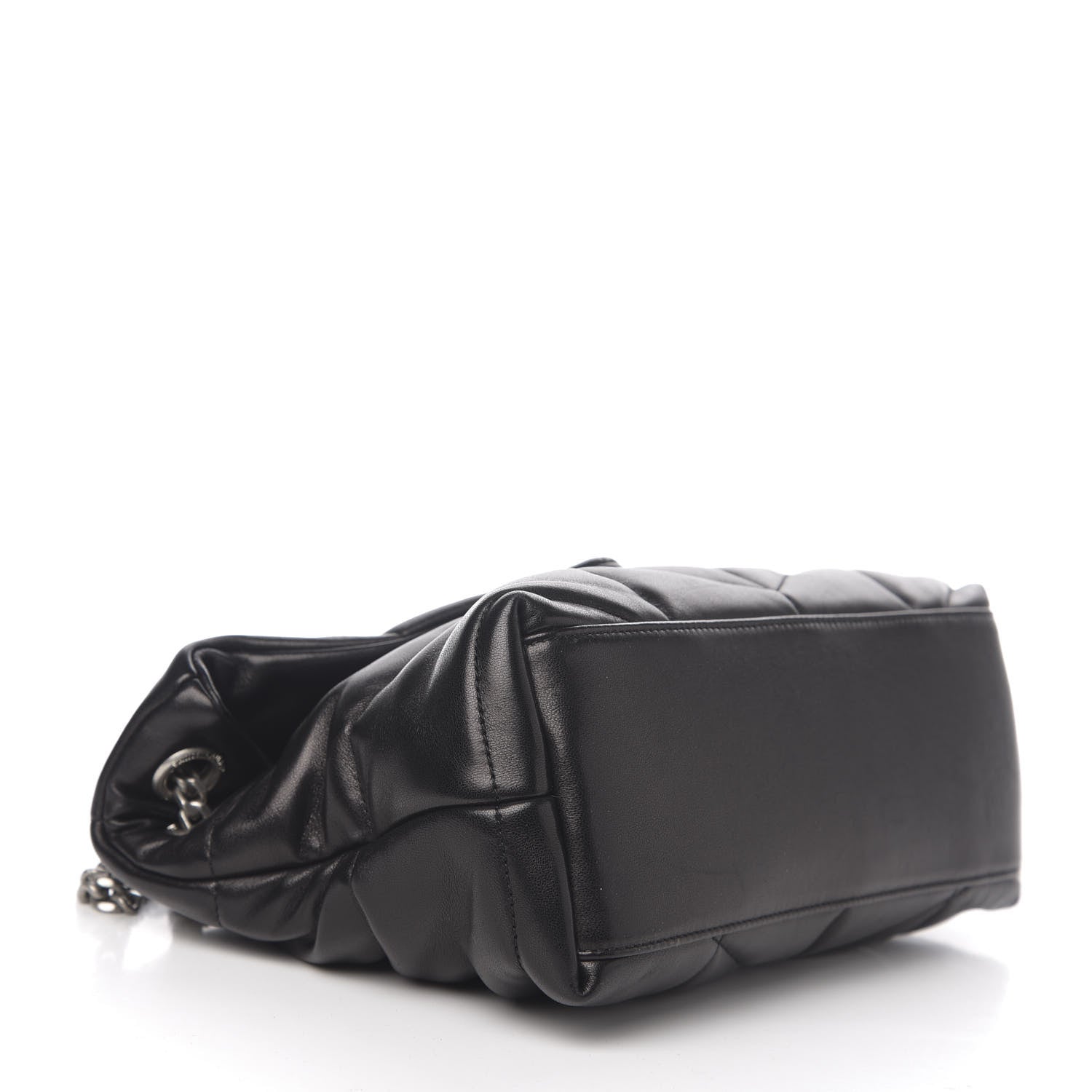 Saint Laurent Lambskin Quilted Small Loulou Puffer Monogram Chain Satchel Black 3 of 9