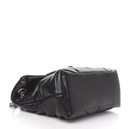 Saint Laurent Lambskin Quilted Small Loulou Puffer Monogram Chain Satchel Black 3 of 9