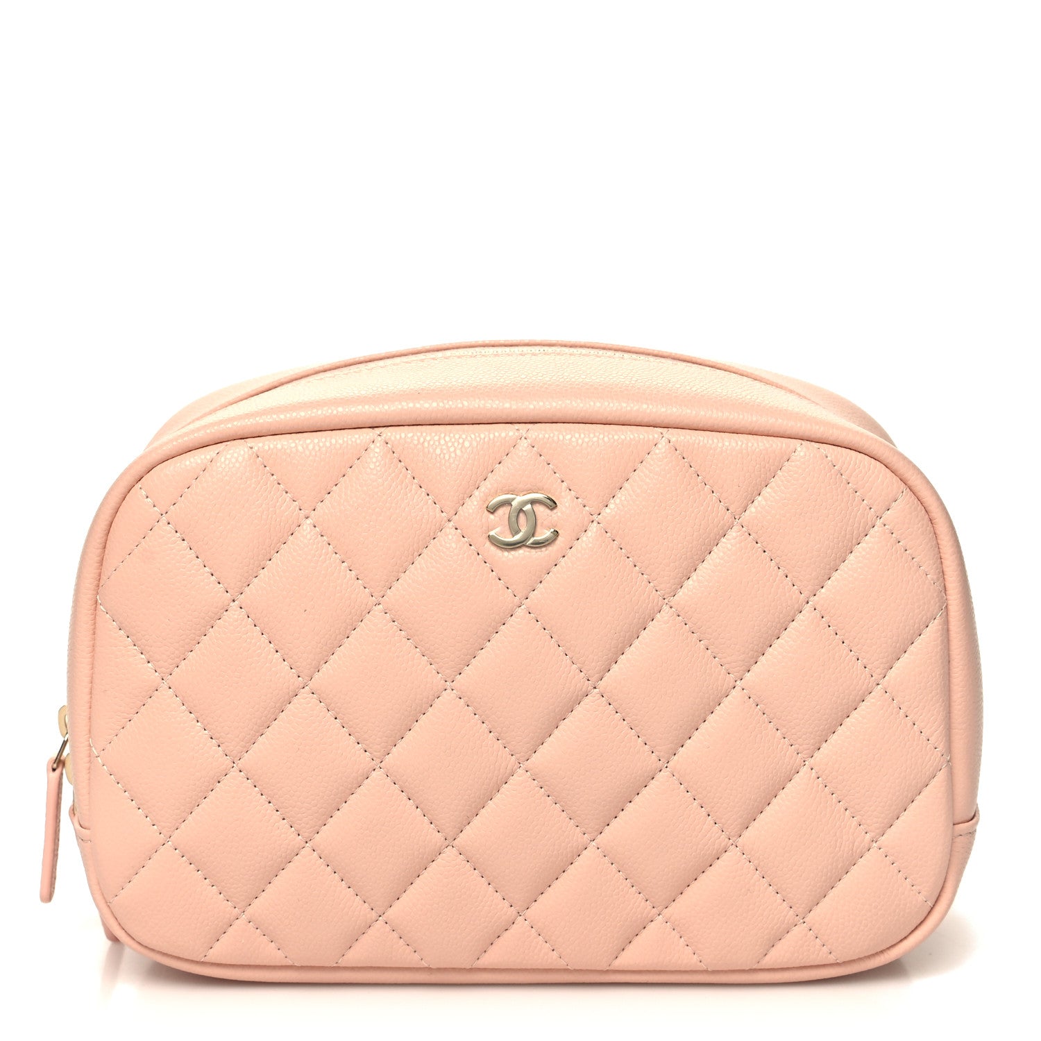 Chanel Caviar Quilted Medium Curvy Pouch Cosmetic Case Light Pink 1 of 10