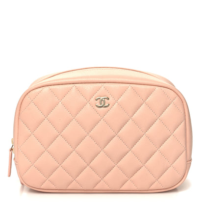 Chanel Caviar Quilted Medium Curvy Pouch Cosmetic Case Light Pink 1 of 10