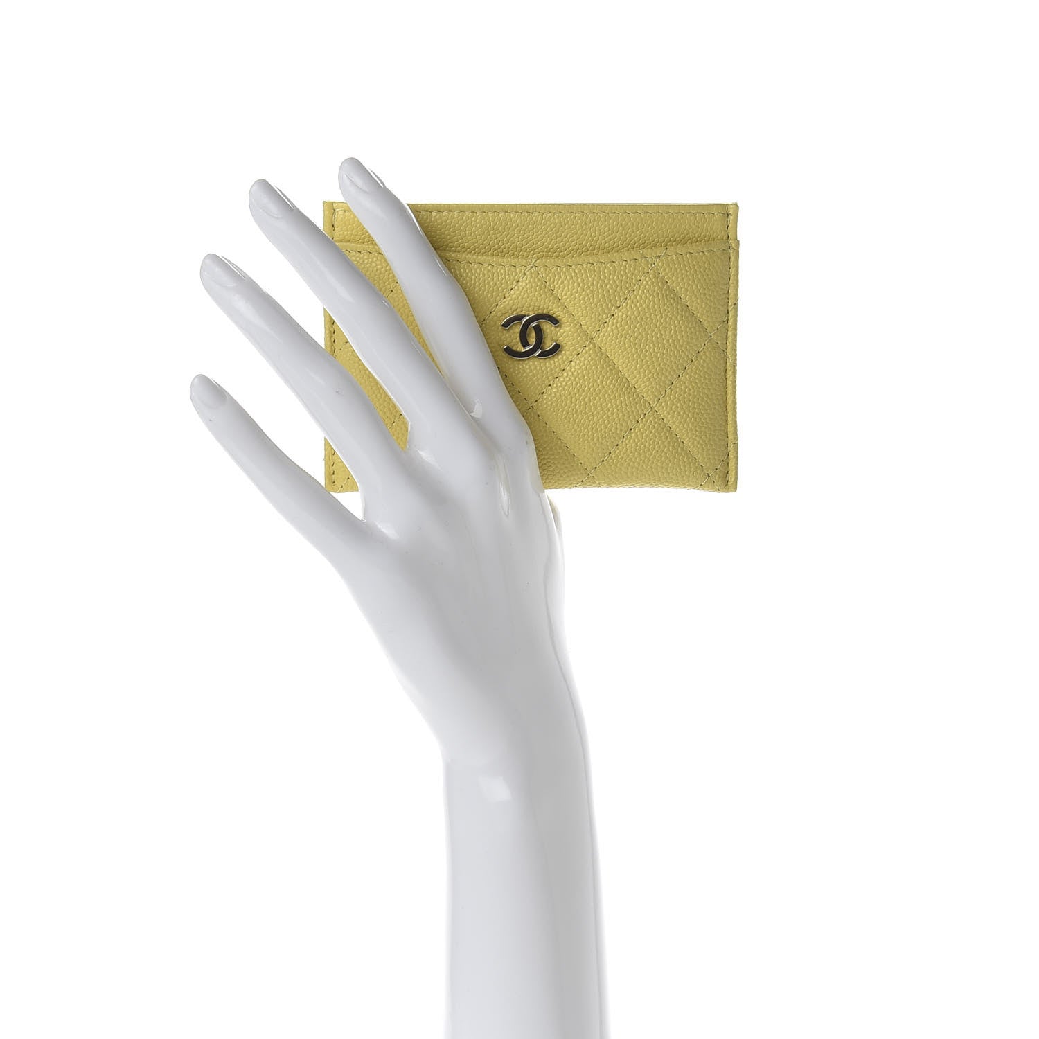 Chanel Caviar Quilted Card Holder Yellow 2 of 8