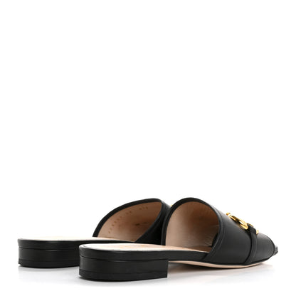 Gucci Nappa Horsebit Flat Slide Sandals 38 Black 5 of 13