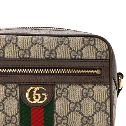 Gucci GG Supreme Monogram Textured Dollar Calfskin Mini Ophidia Shoulder Bag Beige Ebony New Acero 8 of 10