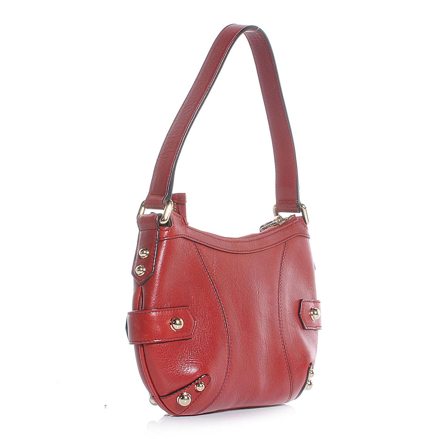 Leather Horsebit Small Handbag Red