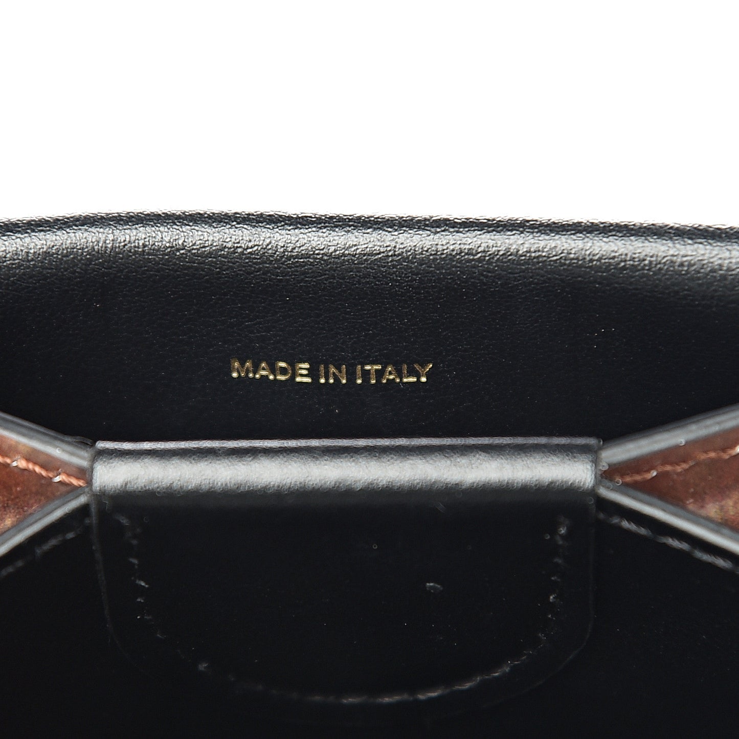 Calfskin Deer Printed Jessie Chain Card Case Malt Brown