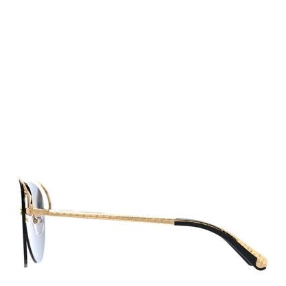 Louis Vuitton Metal Monogram Grease Sunglasses Z1172W Gold 2 of 7