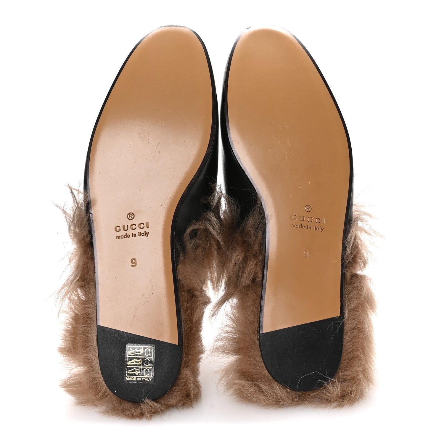 Gucci Calfskin Fur Mens Princetown Slippers 9 Black 6 of 7