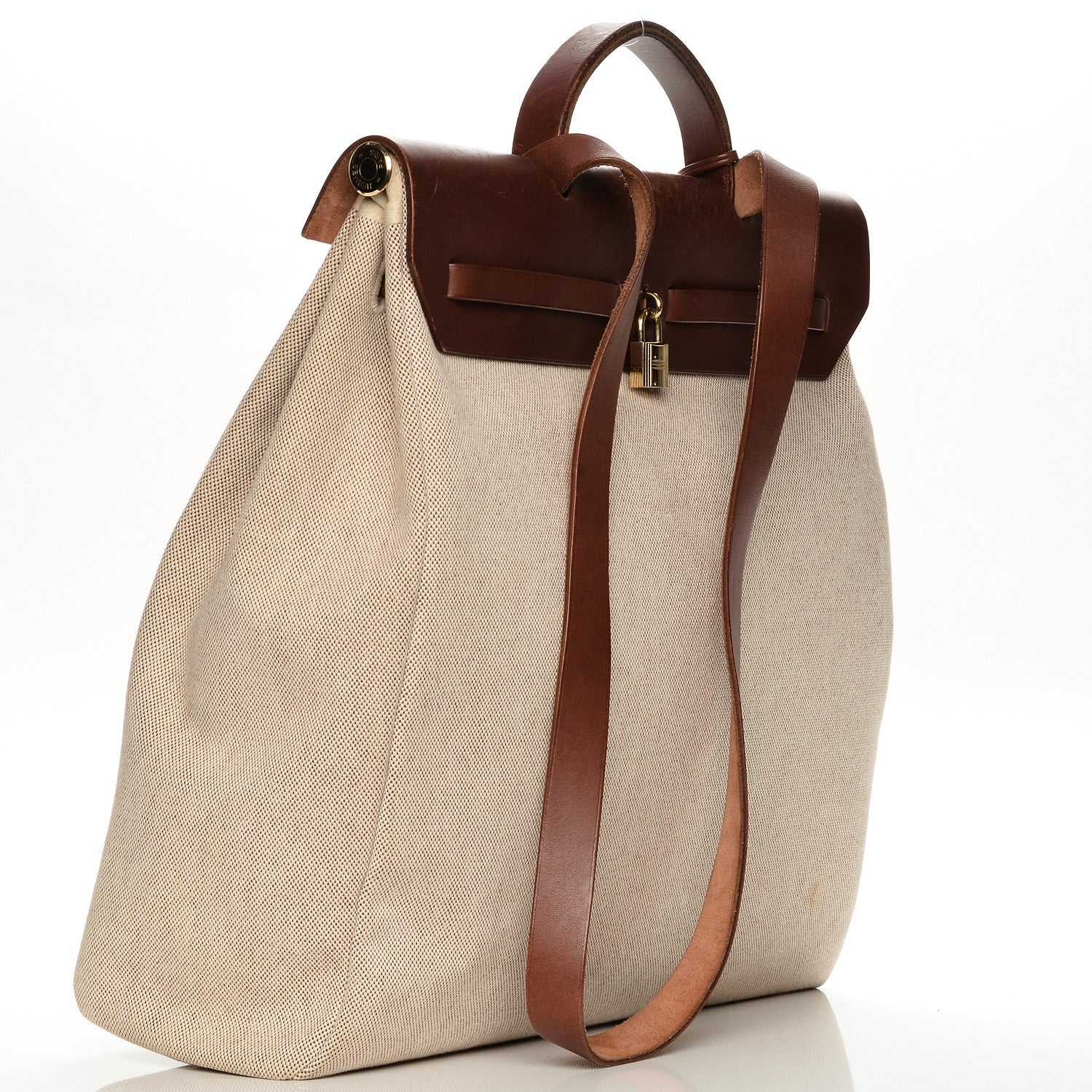 Hermes Toile Calfskin Herbag 39 GM Natural 3 of 9