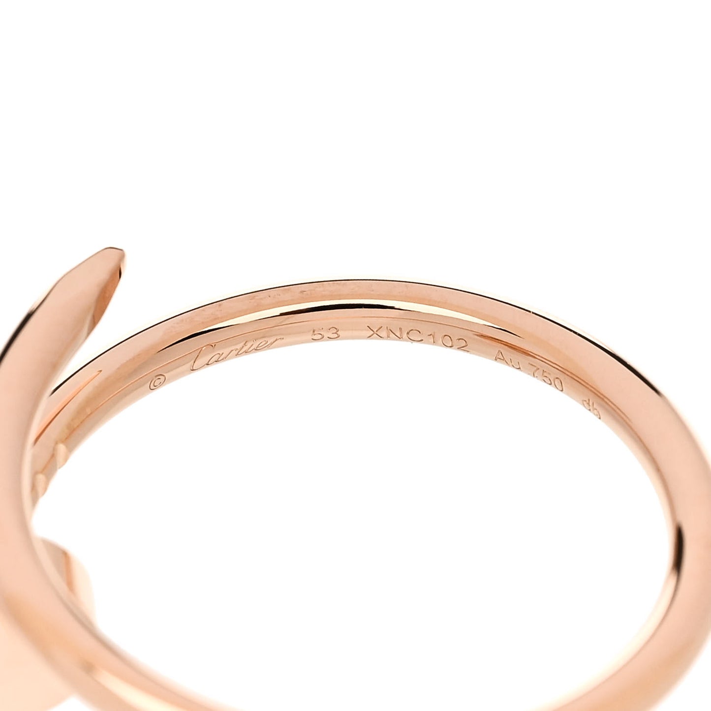 18K Pink Gold Small Juste Un Clou Ring 53 6.5