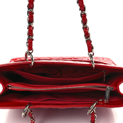Chanel Patent Quilted Grand Shopping Tote GST Red 4 of 11