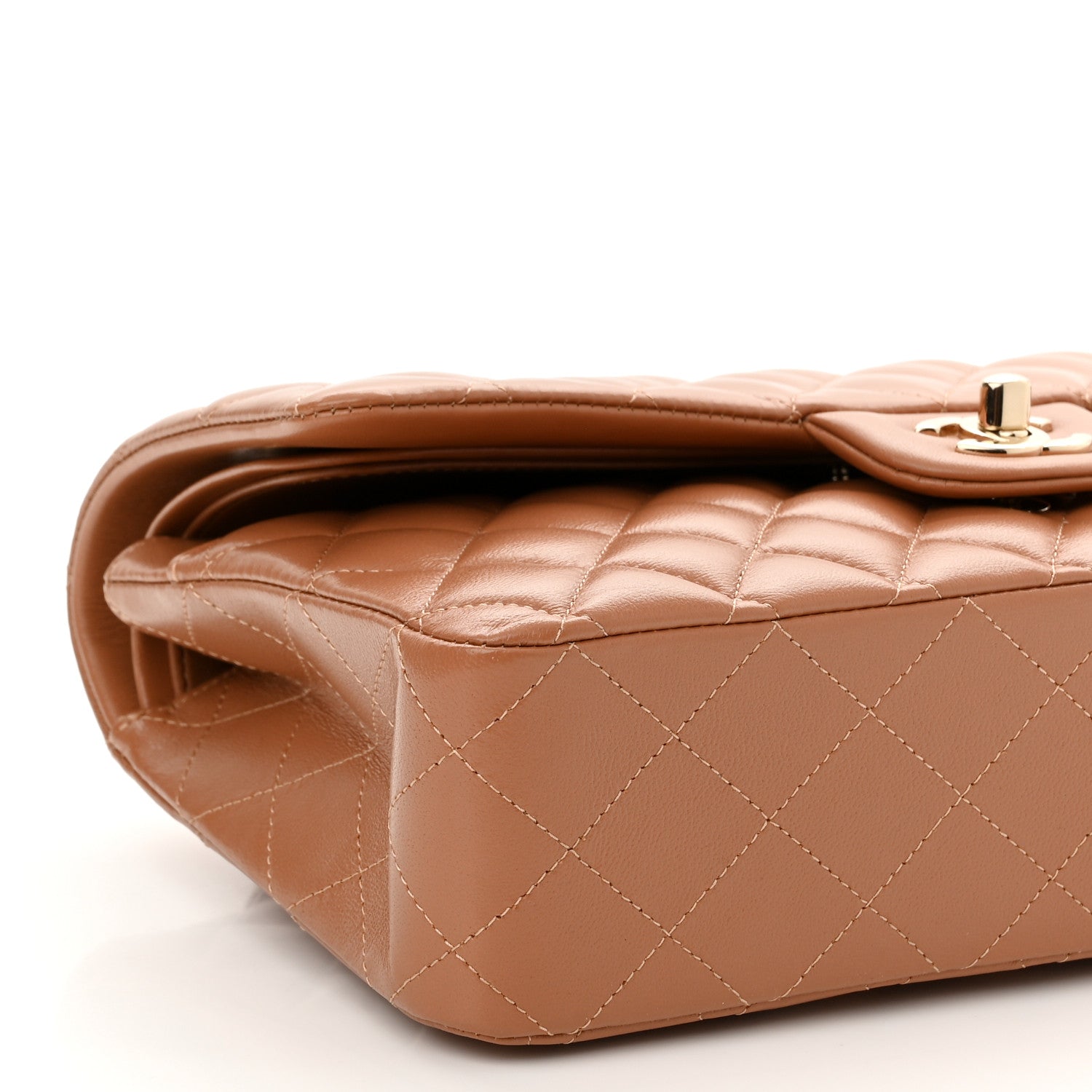 Chanel Lambskin Quilted Medium Double Flap Brown 9 of 11