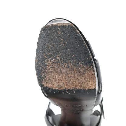Saint Laurent Calfskin Tribute 105 Platform Sandals 38.5 Black 8 of 12