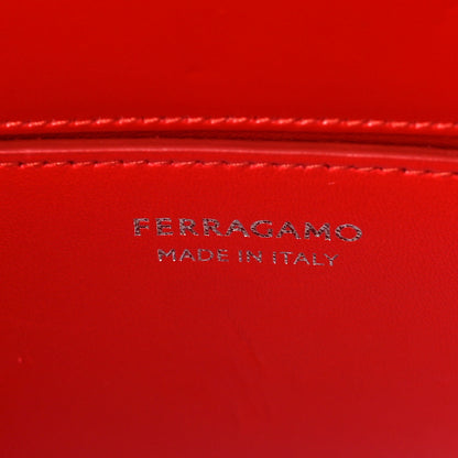 Salvatore Ferragamo Brushed Calfskin Wanda East West Top Handle Bag Flame Red 6 of 12