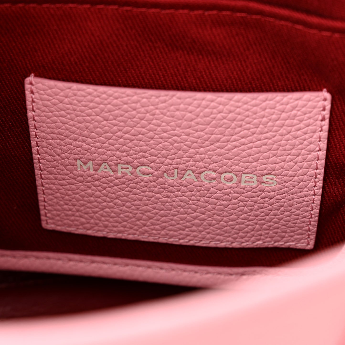 MARC JACOBS Grained Calfskin Small The Tote Bag Ribbon Pink