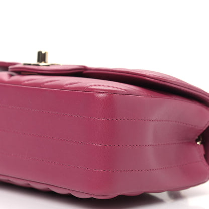 Chanel Lambskin Chevron Quilted Mini Rectangular Flap Dark Pink 9 of 9