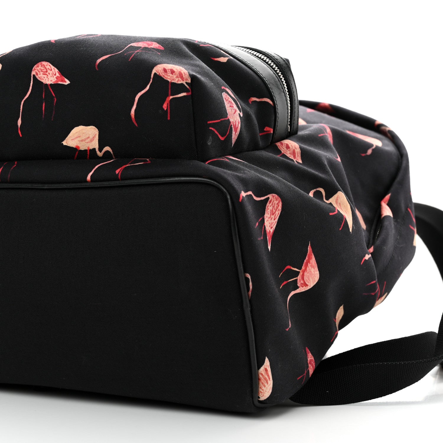 Saint Laurent Nylon Canvas Flamingo Print City Backpack Pink Black 10 of 10