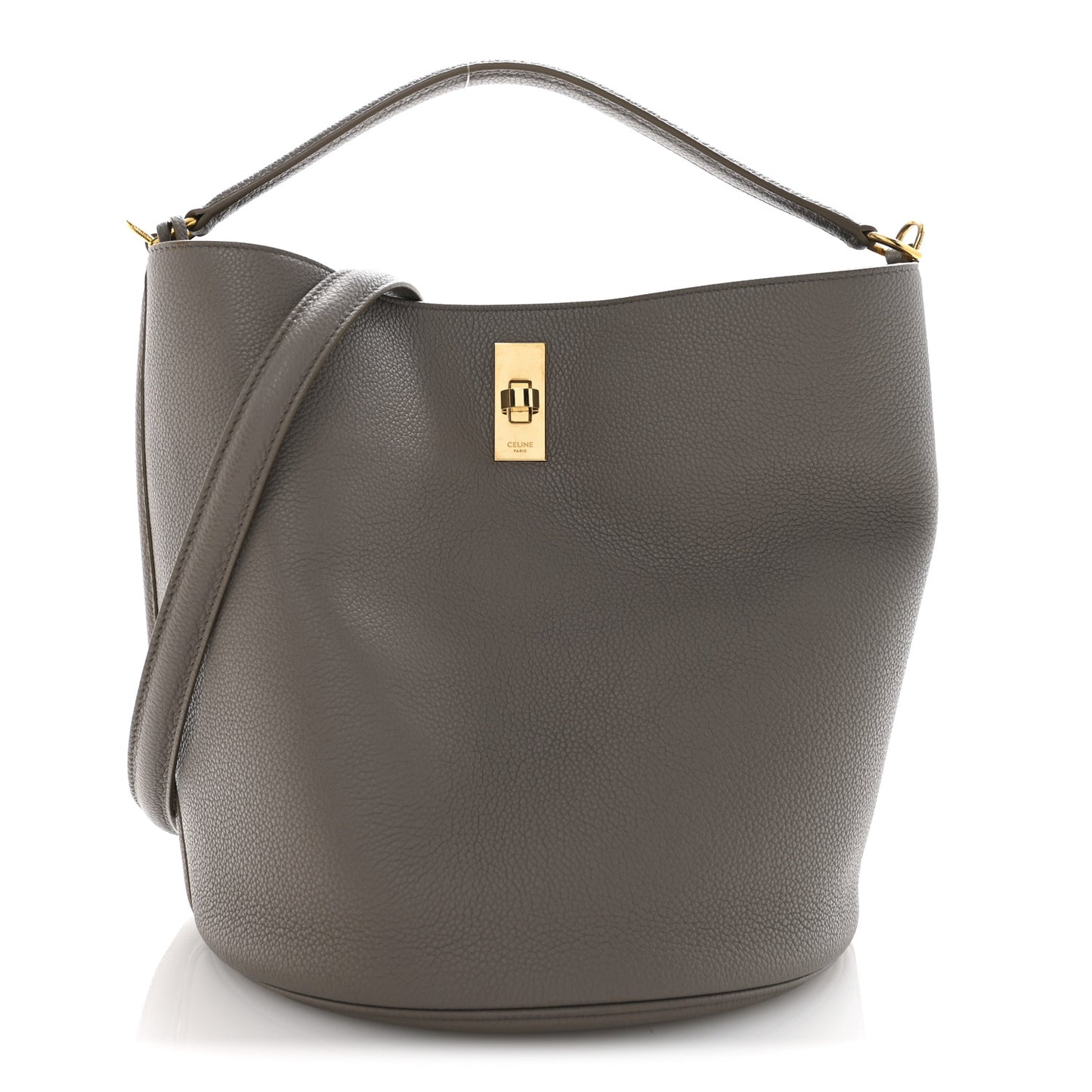 Supple Grained Calfskin Bucket 16 Bag Pebble
