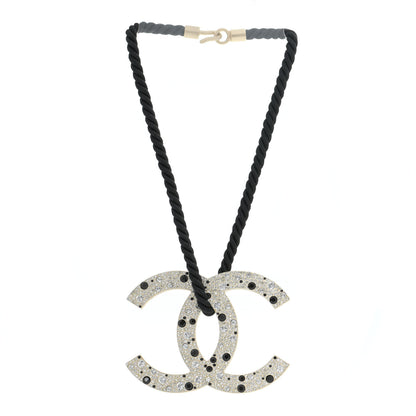 Chanel Crystal Resin CC Rope Necklace Black 3 of 6