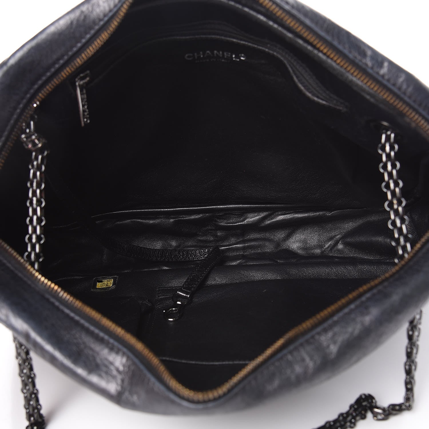 Chanel Metallic Aged Calfskin Quilted Large Reissue Camera Case Black 3 of 14