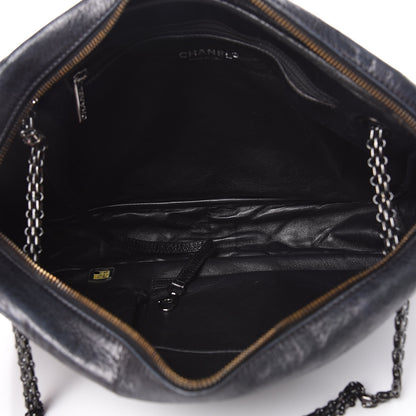 Chanel Metallic Aged Calfskin Quilted Large Reissue Camera Case Black 3 of 14