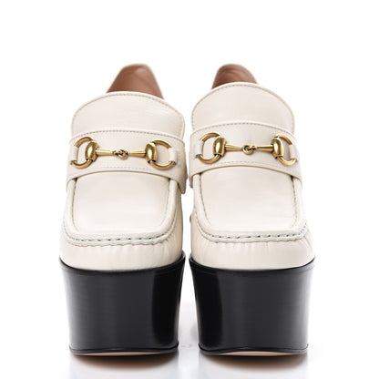Gucci Malaga Kid Pearl Studded Vegas Platform Loafers 38.5 Mystic White 2 of 8