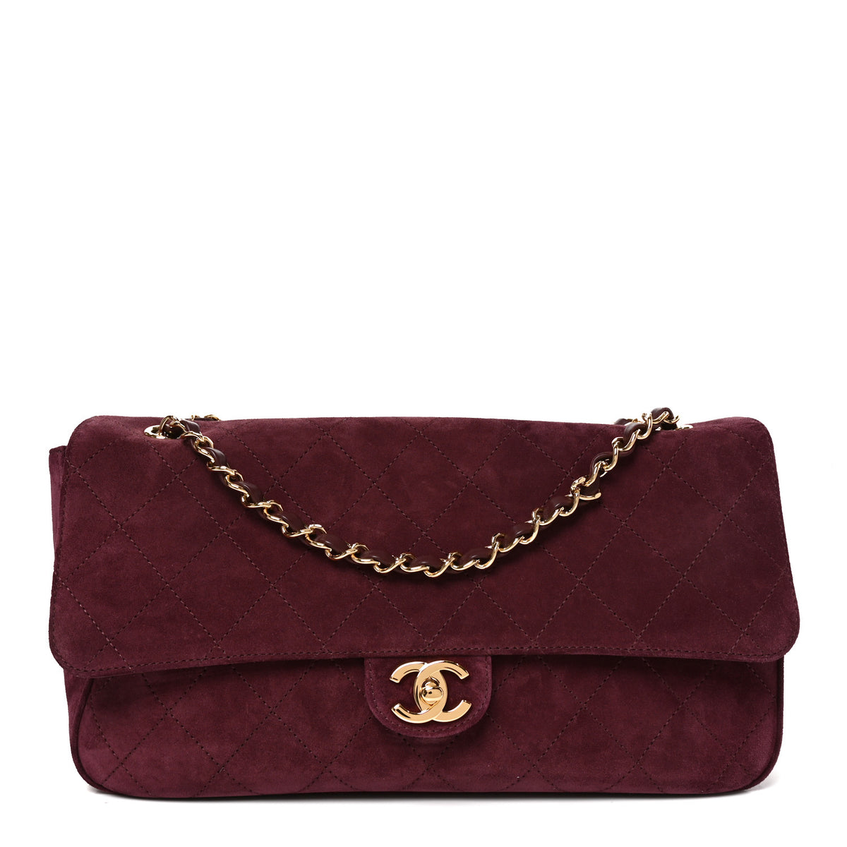 Chanel Suede Calfskin Small Souplissimo Maxi Flap Burgundy 1 of 10