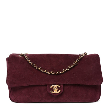 Chanel Suede Calfskin Small Souplissimo Maxi Flap Burgundy 1 of 10