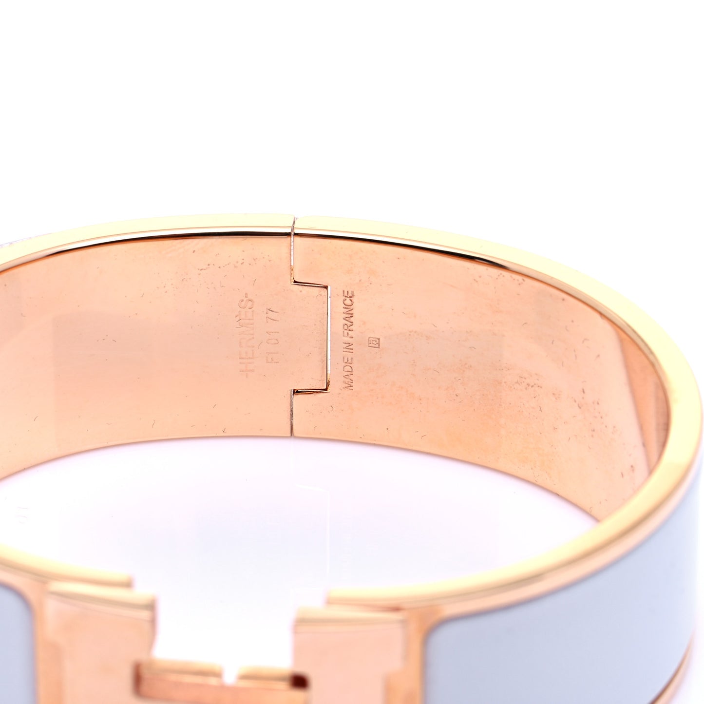 Enamel Wide Clic Clac H Bracelet GM White