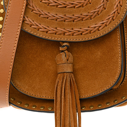 Chloe Suede Calfskin Braided Mini Hudson Shoulder Bag Caramel 9 of 12