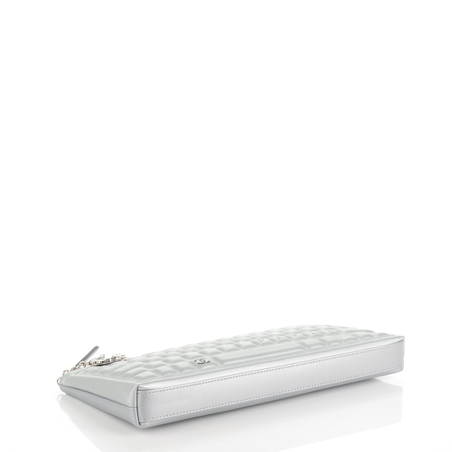 Chanel Metallic Calfskin Keyboard Pouch Silver 4 of 8