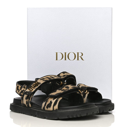Christian Dior Technical Fabric Mizza Print DiorAct Sandals 41 Beige Multicolor 14 of 14