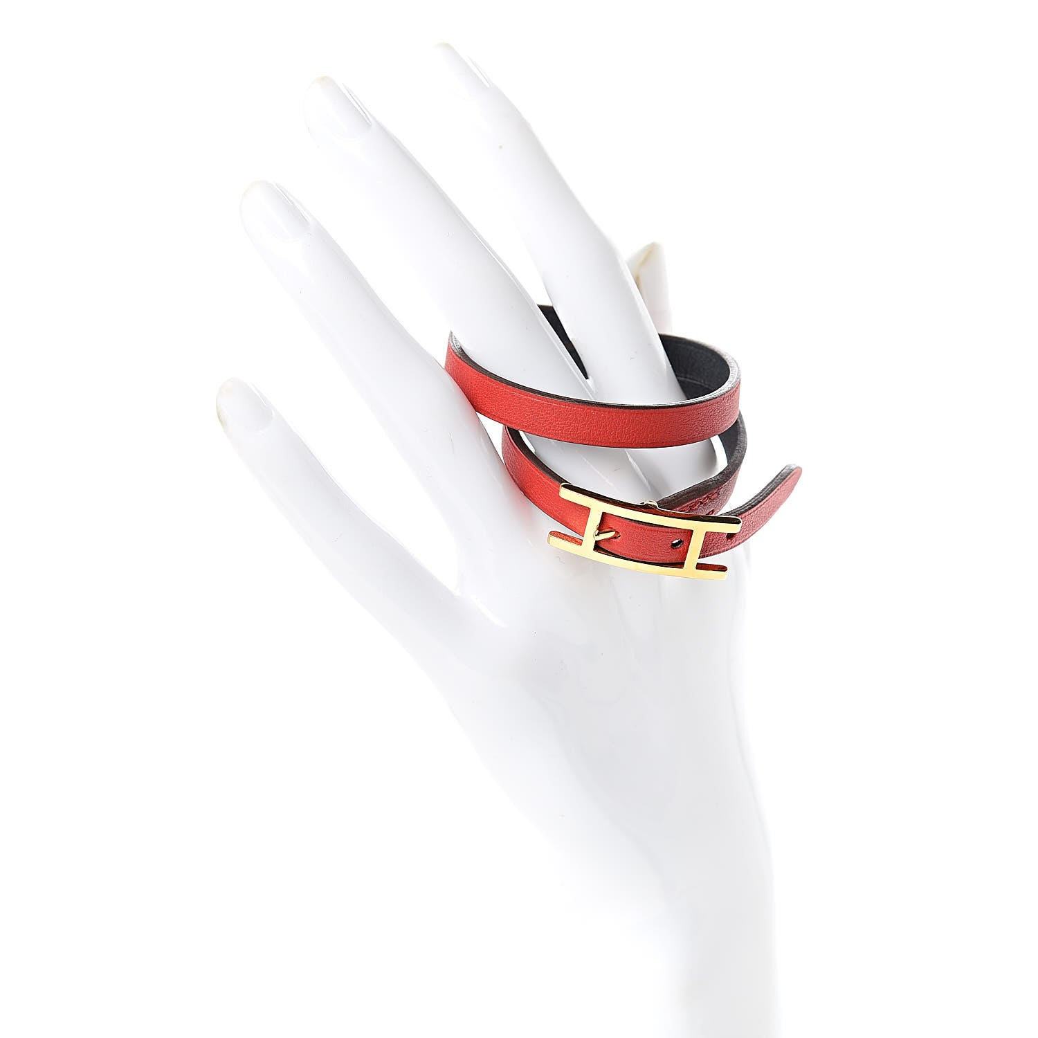 Hermes Swift Behapi Double Tour Bracelet T1 Rouge De Coeur Bleu Indigo 2 of 4