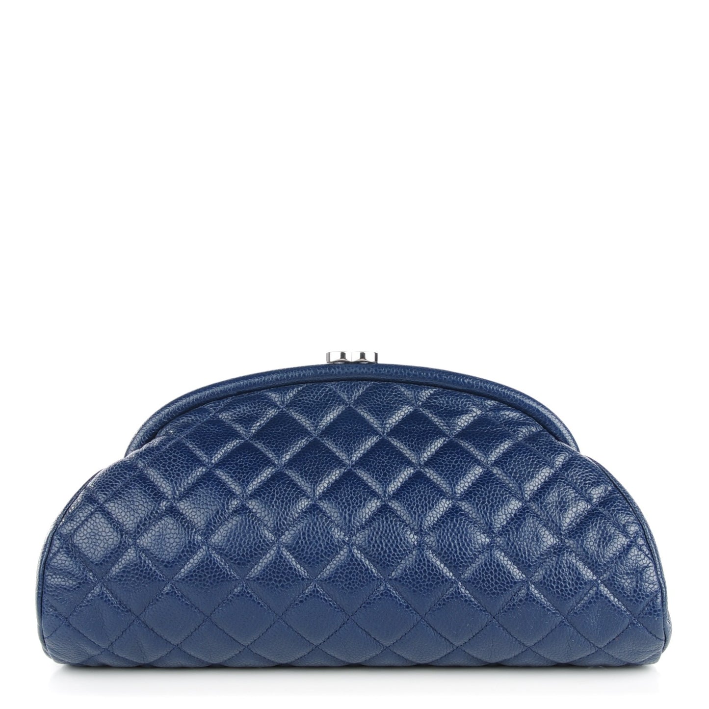 Caviar Quilted Timeless Clutch Navy