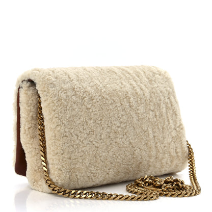 Saint Laurent Shearling Small Monogram Kate Satchel Beige 3 of 16