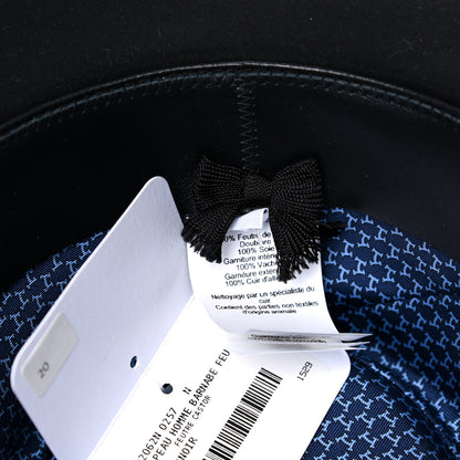Hermes Felt Alligator Mens Barnabe Hat 57 Black 9 of 10