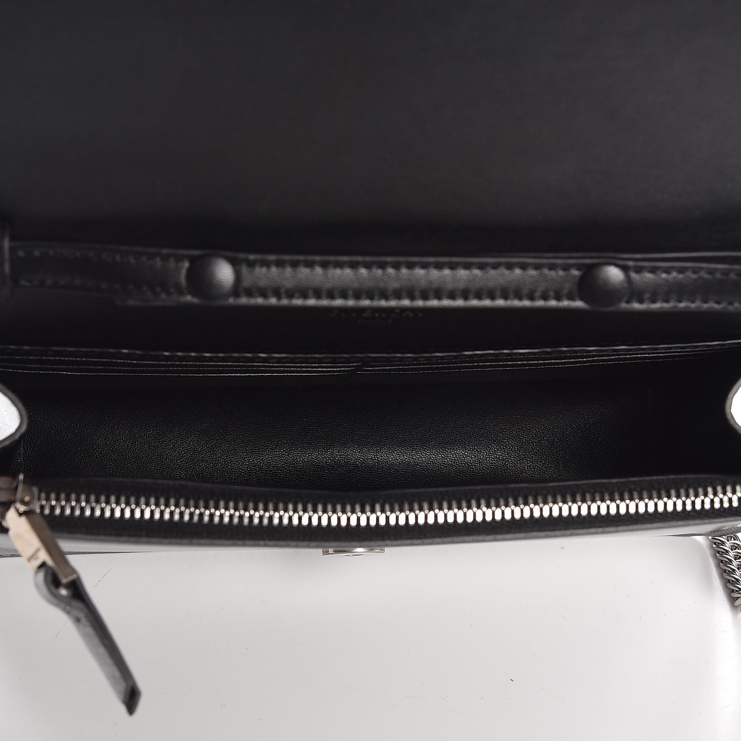 Givenchy Metallic Lambskin Emblem Chain Wallet Silver 5 of 8
