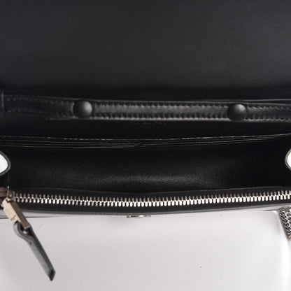 Givenchy Metallic Lambskin Emblem Chain Wallet Silver 5 of 8