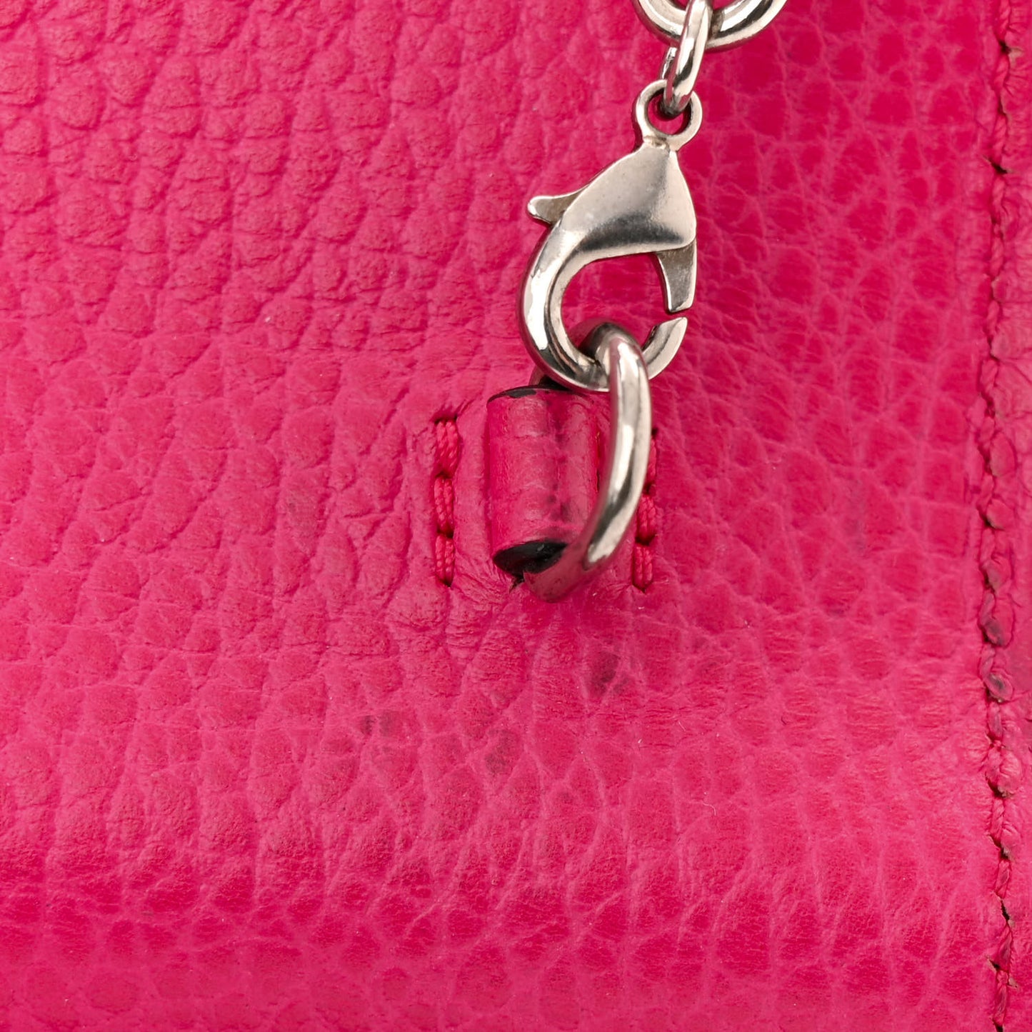 Dollar Calfskin Crystal Mini Dionysus Chain Wallet Box Pink