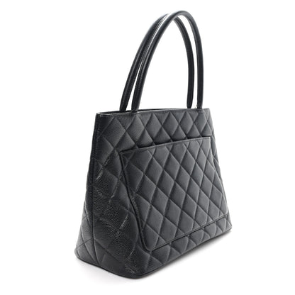 FASHIONPHILE Caviar Quilted Medallion Tote Black 2 of 12