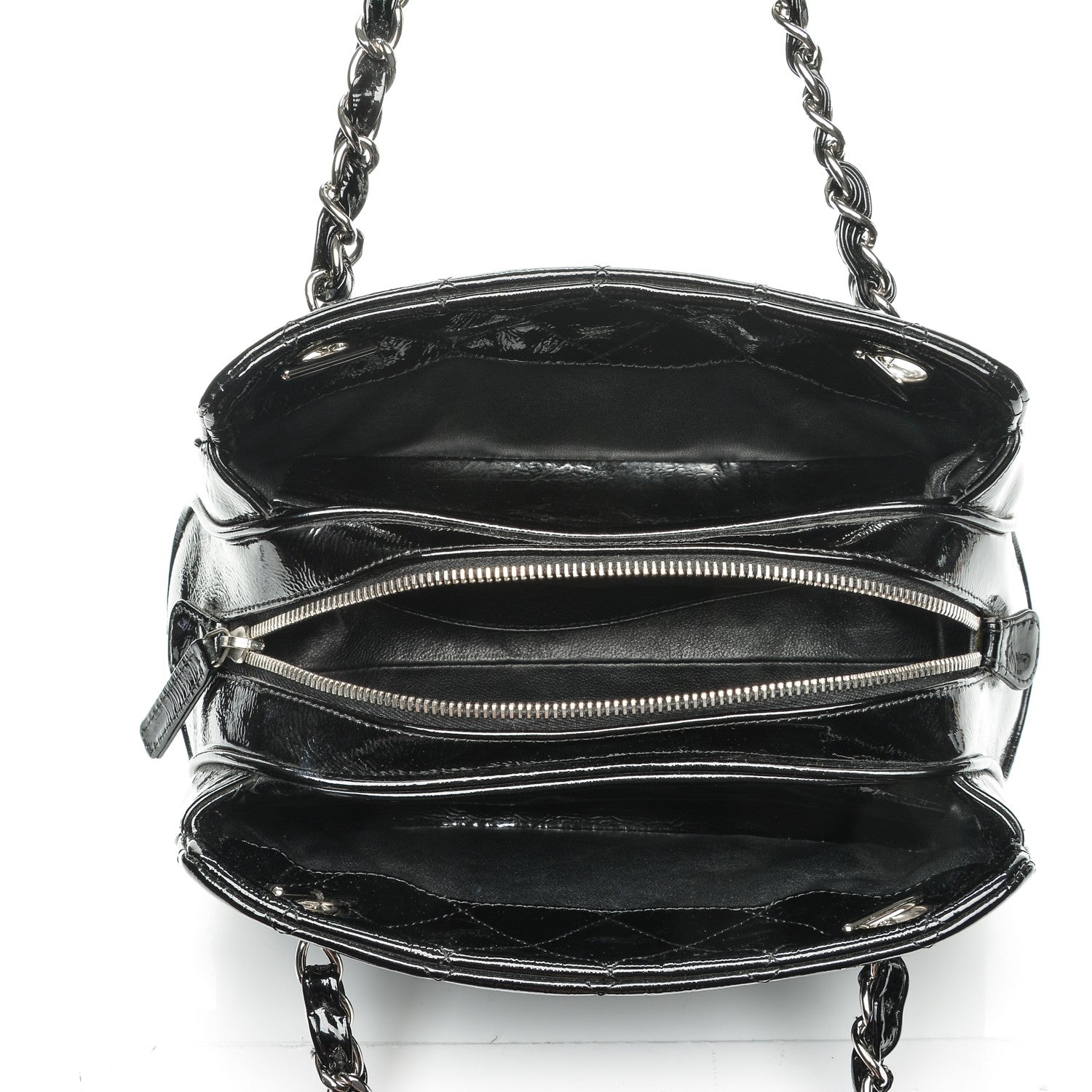 Chanel Patent Quilted Tote Black 5 of 7