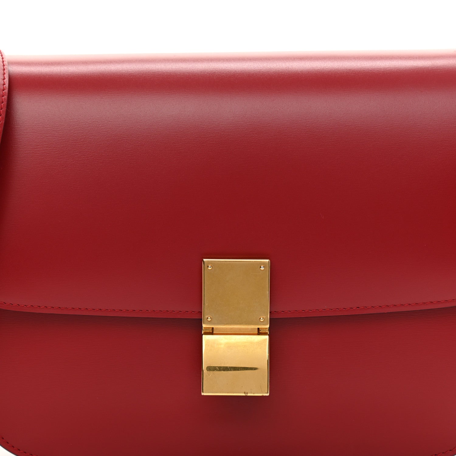 Celine Box Calfskin Medium Classic Box Flap Bag Red 9 of 9