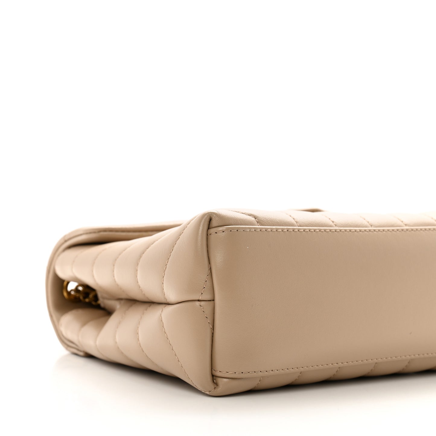Calfskin Y Quilted Monogram Small Loulou Chain Satchel Dark Beige