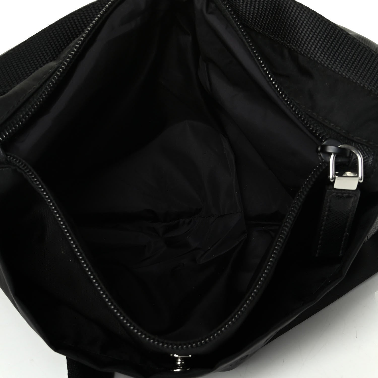 Prada Nylon Flat Messenger Bag Black 4 of 7