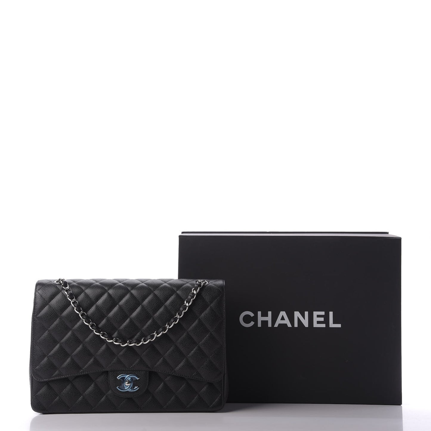 Caviar Quilted Maxi Double Flap Black