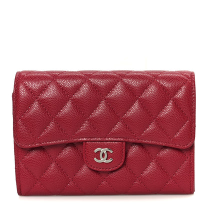 Chanel Caviar Quilted Medium Flap Wallet Red 1 of 9