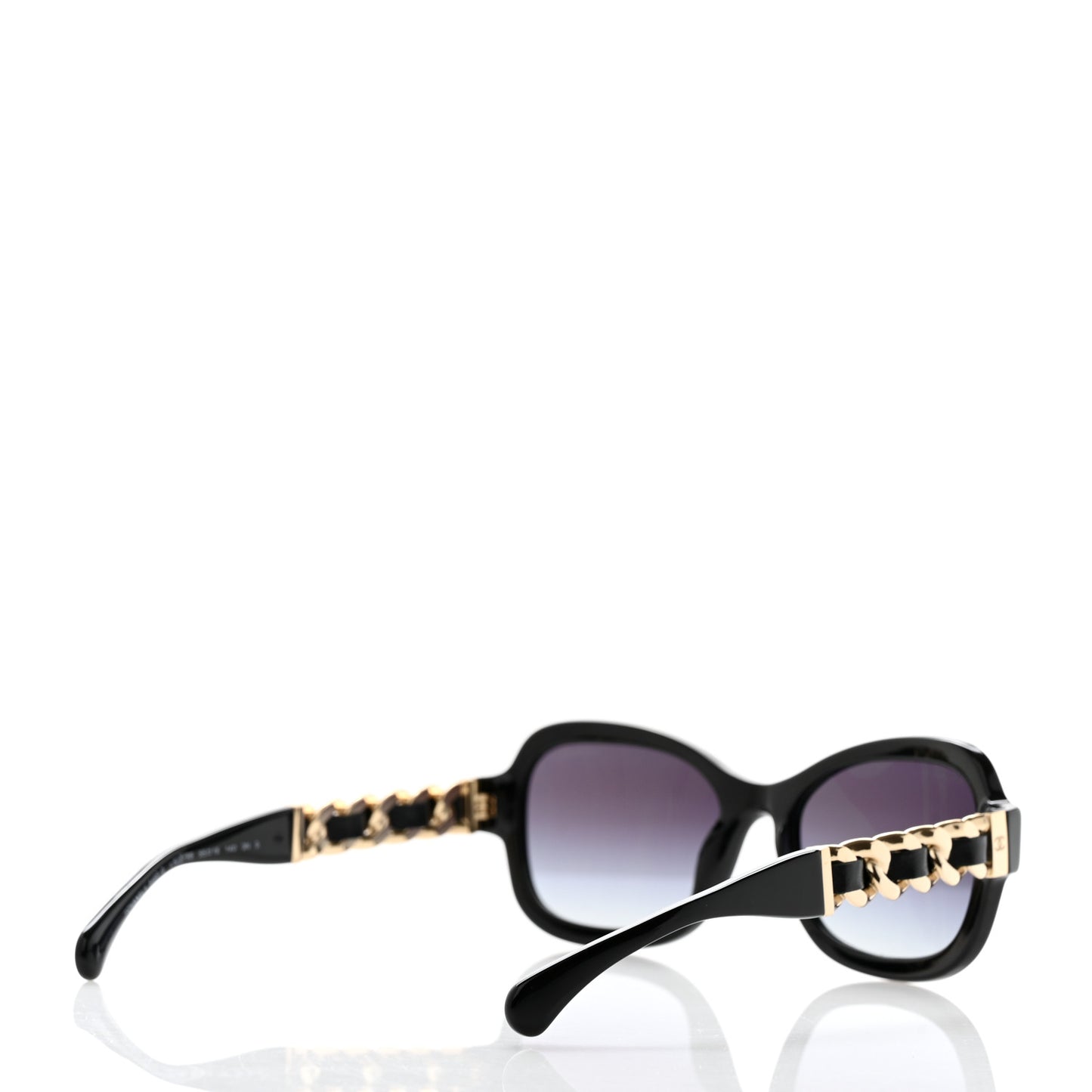 Acetate Chain Sunglasses 5465-Q Black