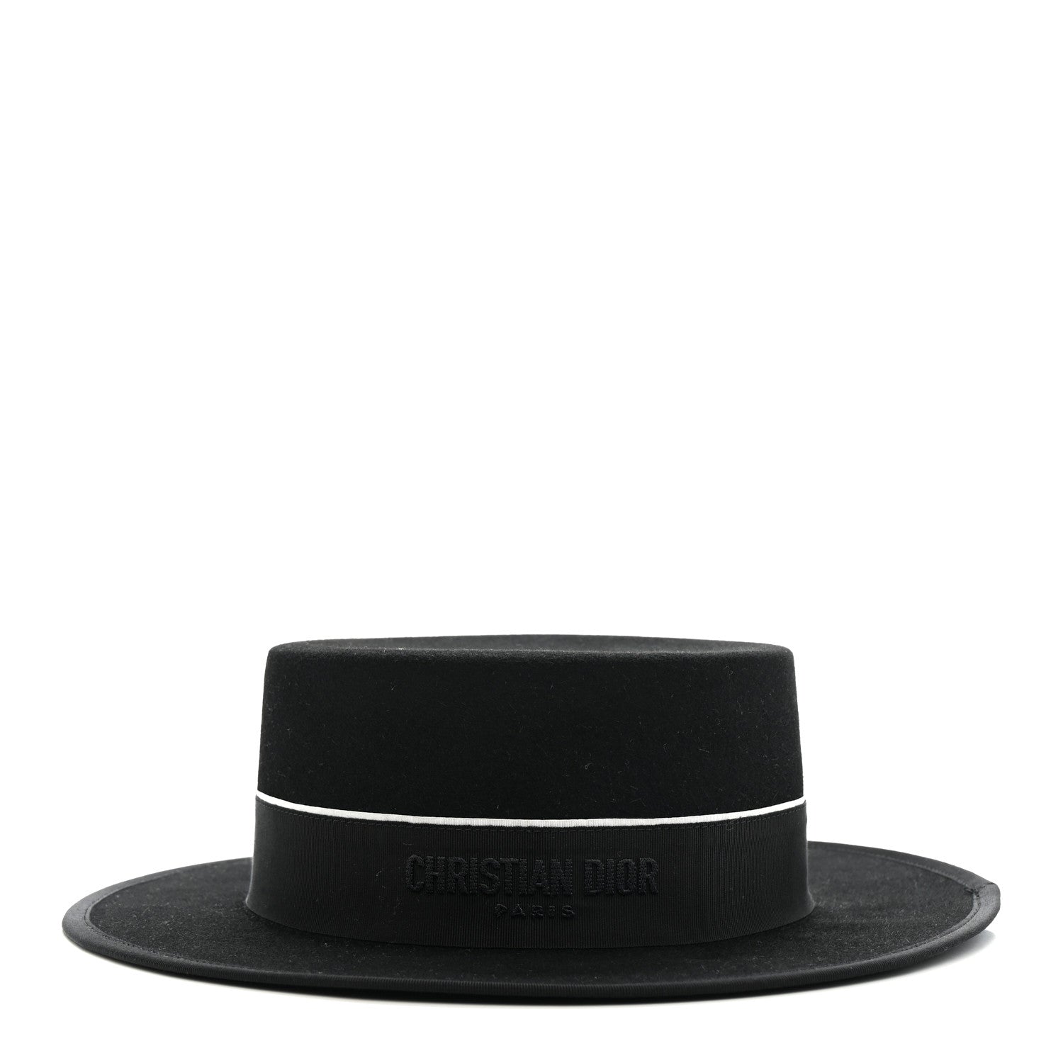 Christian Dior Felt Diorodeo Large Brim Hat 58 Black 1808467